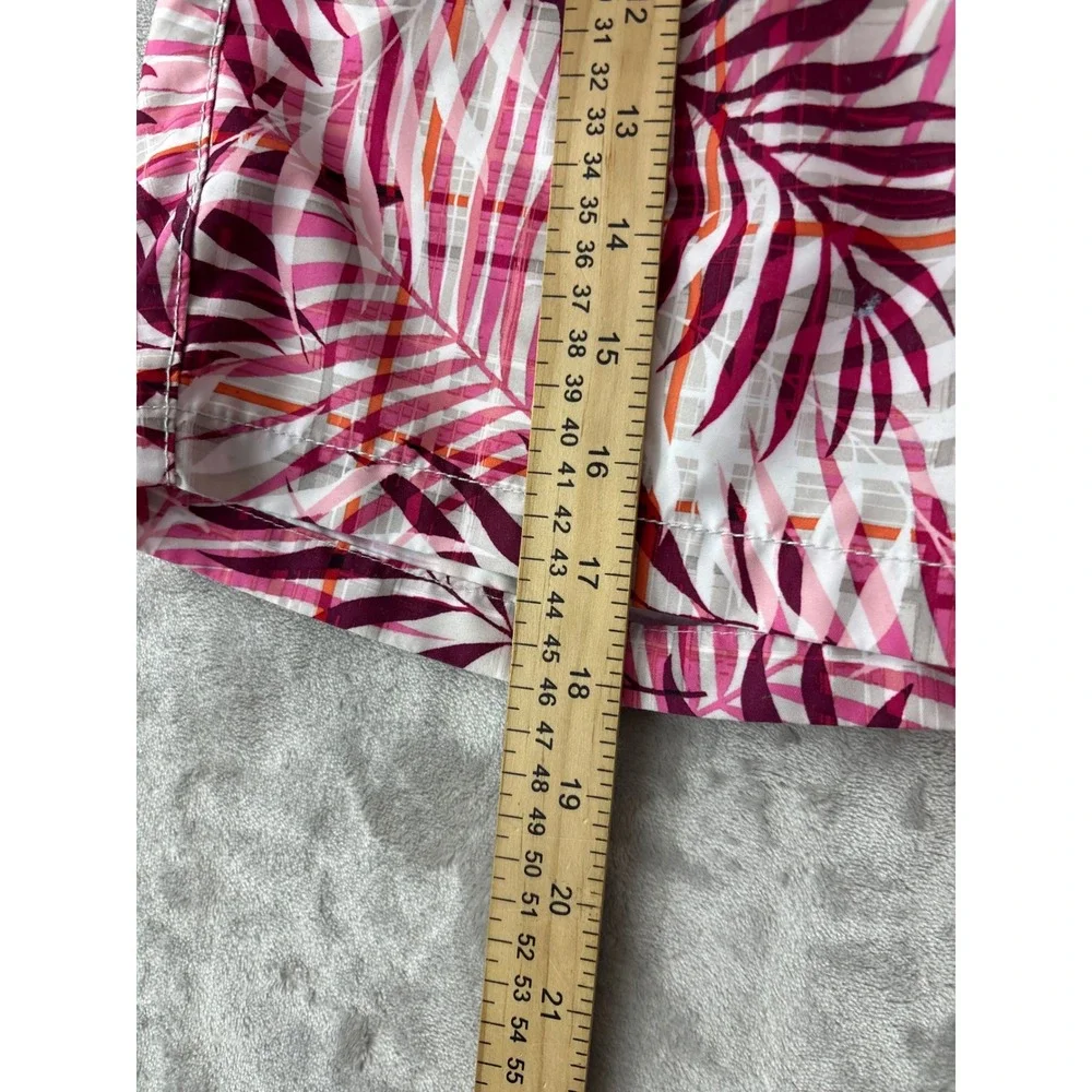 Tommy Bahama Mens Pink Purple Tropical Palm Leaf Mesh Lined Swim Trunks Medium